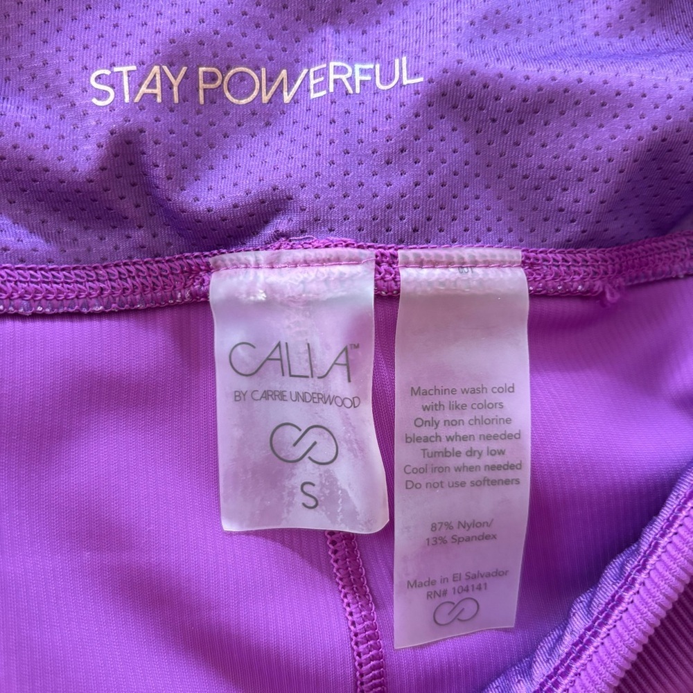NWOT CALIA by Carrie Underwood High Rise Purple Leggings Ribbed SZ S - Picture 5 of 12